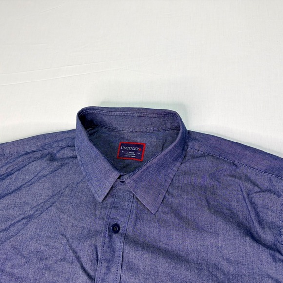 UNTUCKit Other - UNTUCKit Men's‎ Large Long Sleeve Button Down Shirt Casual Blue Cotton Blend